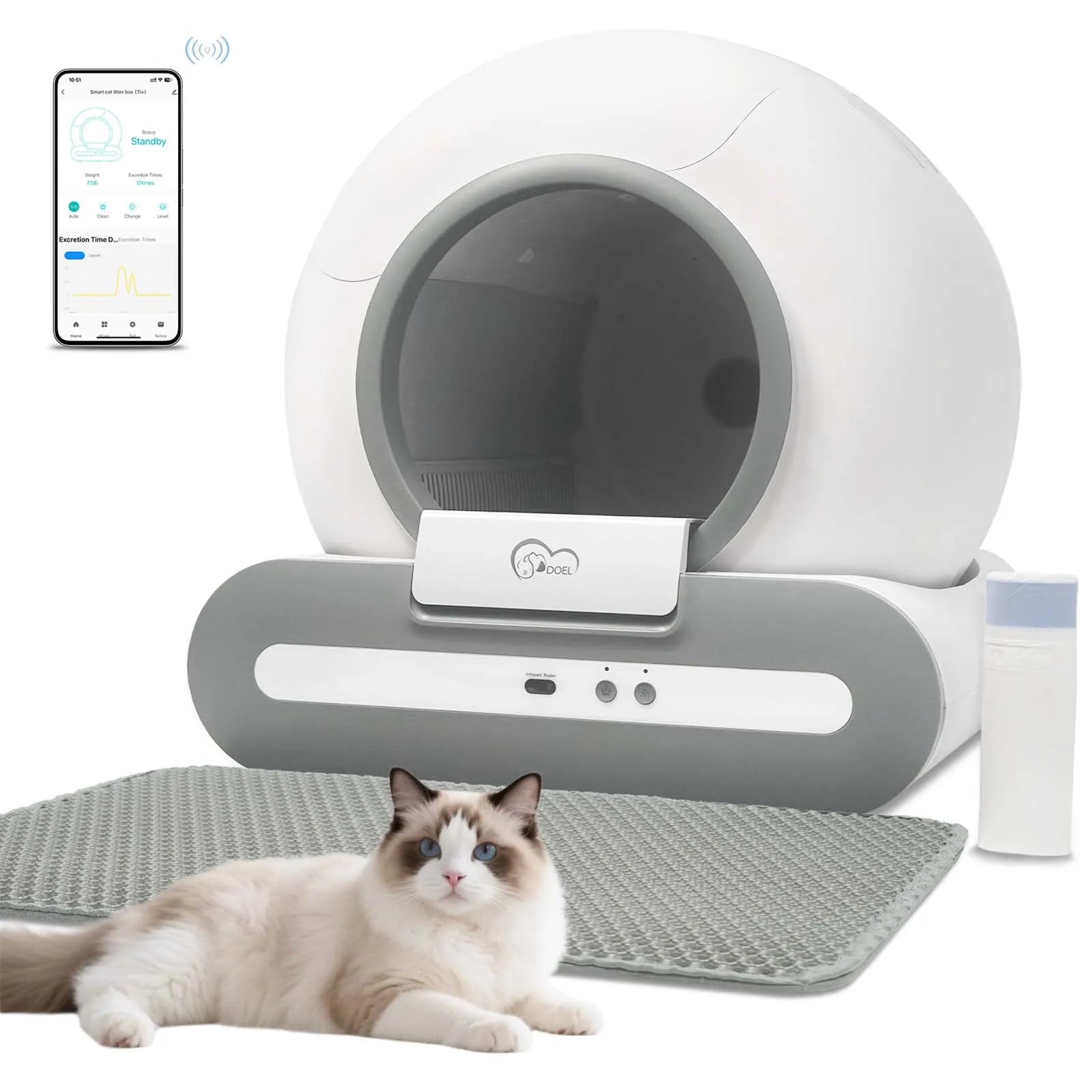 Self-Cleaning Smart Litter Box - App Controlled